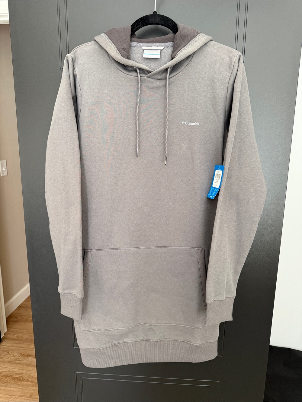 Columbia Hooded Pullover Sweatshirt - Medium Gray with charcoal gray hood lining